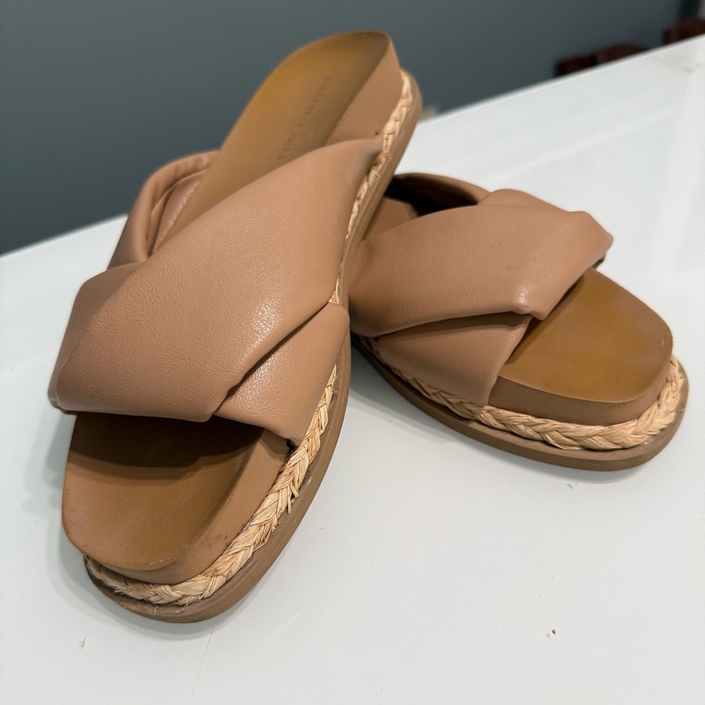 Sincerely Jules Tan Cross-Band Sandals‎